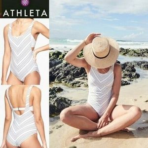 Athleta Chevron High Leg One Piece 36B/C